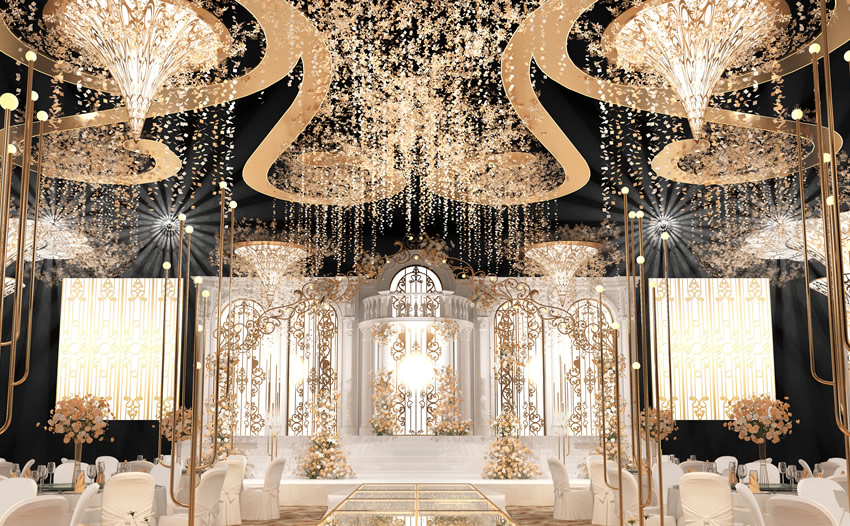 陇川花木兰喜事汇金色大厅效果展示